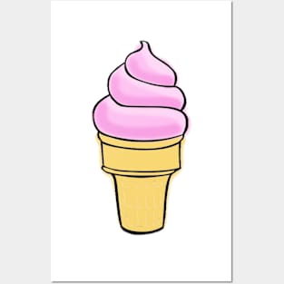 Strawberry Ice Cream Posters and Art